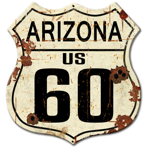 Arizona US 60 Shield 15 X 15 vintage metal sign Metal Sign