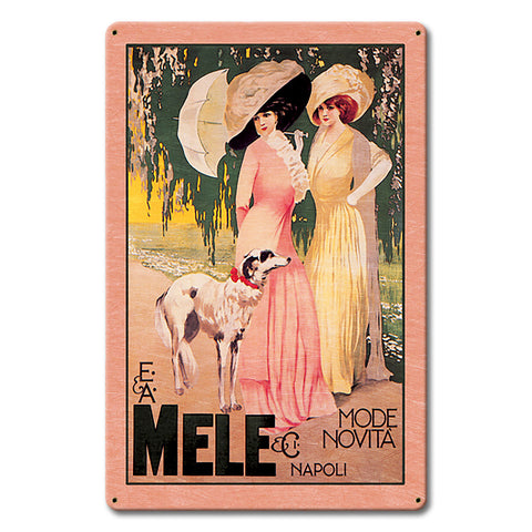 Ladies In Napoli Vintage Metal Sign 12in X 18in Metal Sign