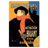 Lautrec Ambassadeurs Metal Sign 16in X 24in Metal Sign