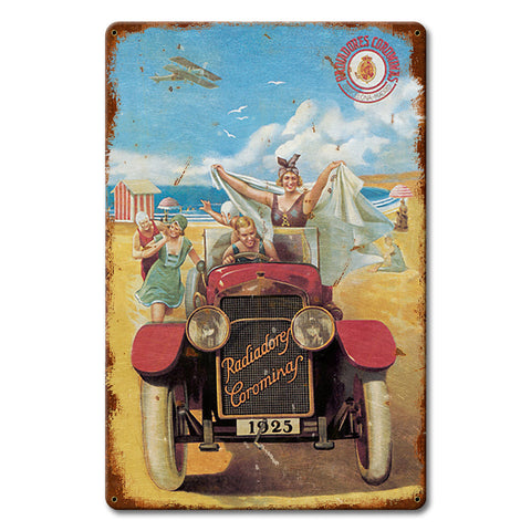 1930's Radiadores Corominas Ad Metal Sign 12in X 18in Metal Sign