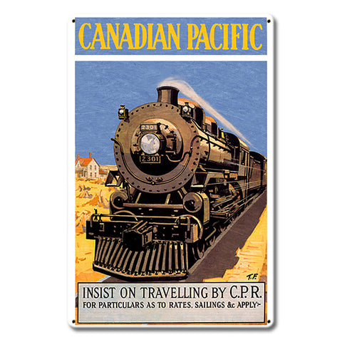 Canada Pacific Railroad Metal Sign 12in X 18in Metal Sign