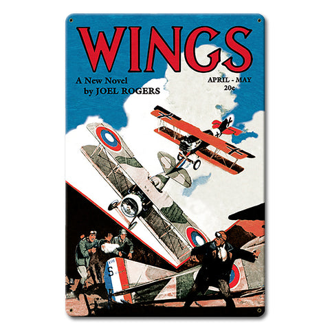 Wings Novel Cover Metal Sign 12in X 18in Metal Sign