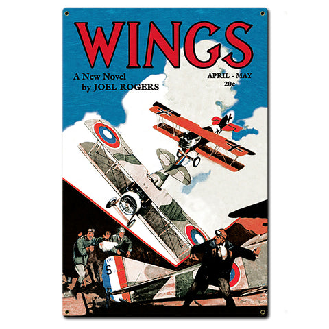 Wings Novel Cover Metal Sign 16in X 24in Metal Sign