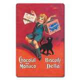 Chocolat De Monaco Metal Sign 12in X 18in Metal Sign