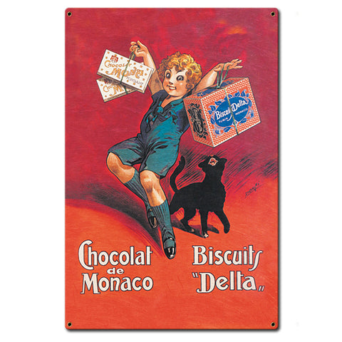 Chocolat De Monaco Metal Sign 16in X 24in Metal Sign