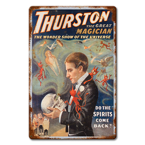 Thurston The Magician Vintage Metal Sign 12in X 18in Metal Sign