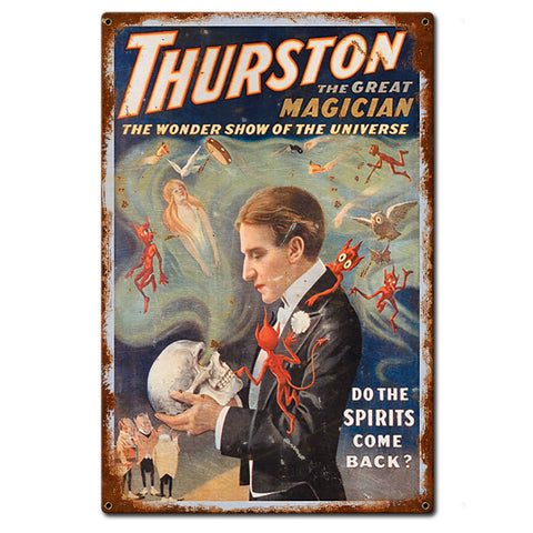 Thurston The Magician Vintage Metal Sign 16in X 24in Metal Sign