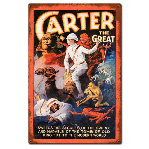 Carter The Great Metal Sign 16in X 24in Metal Sign