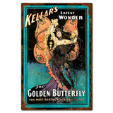 Keller's Golden Butterfly Metal Sign 16in X 24in Metal Sign