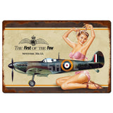 SPITFIRE PINUP Metal Sign 36in X 24in Metal Sign