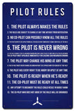PTSB661   PILOT RULES Metal Sign