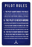 PTSB662   PILOT RULES Metal Sign