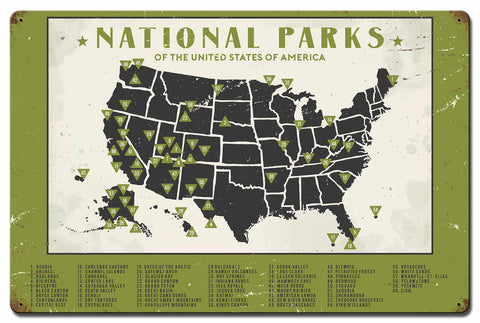 PTSB664   NATIONAL PARKS Metal Sign