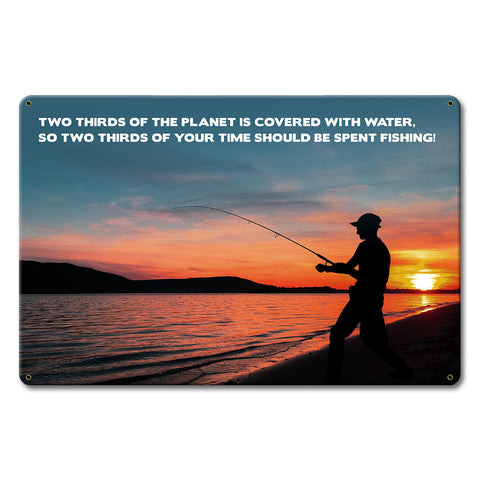 PTSB667 - SPEND TIME FISHING Metal Sign