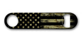 American Flag Army Camo 7 x 4 Bottle Opener Metal Sign