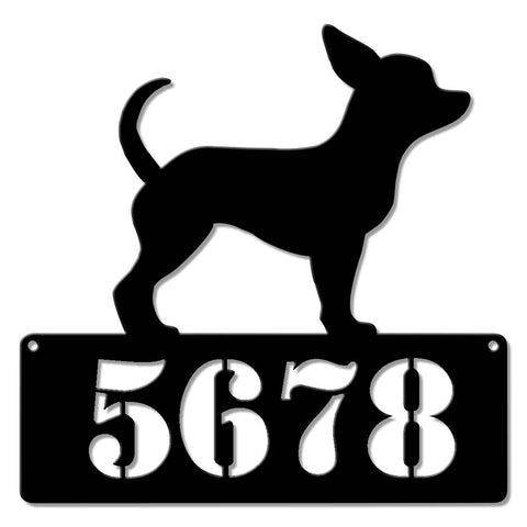 Chihuahua Address Sign  - Personalized Metal Sign
