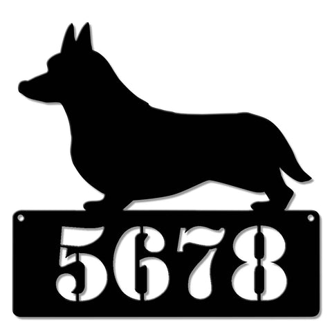 Corgi Address Sign  - Personalized Metal Sign