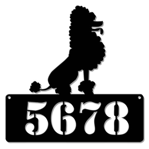 Poodle Address Sign  - Personalized Metal Sign