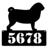 Pug Address Sign    Personalized Metal Sign
