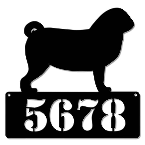 Pug Address Sign  - Personalized Metal Sign