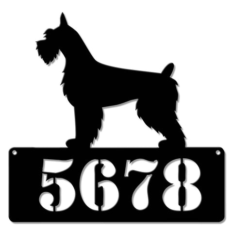 Schnauzer Address Sign  - Personalized Metal Sign