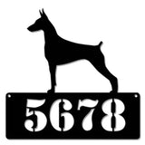 Doberman Address Sign    Personalized Metal Sign