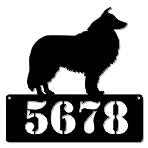 Collie Address Sign  - Personalized Metal Sign