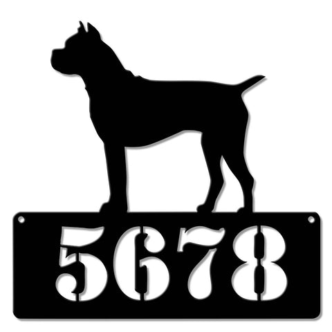 Boxer Address Sign  - Personalized Metal Sign