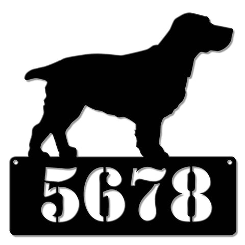 Cocker Spaniel Address Sign  - Personalized Metal Sign