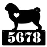 Pug Lover Address Sign  - Personalized Metal Sign