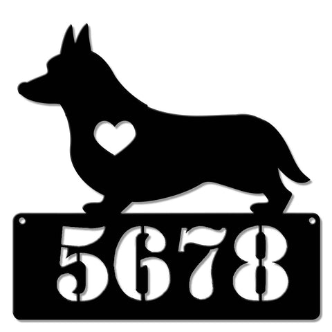 Corgi Lover Address Sign  - Personalized Metal Sign