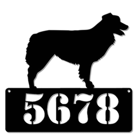 Australian Shepherd Address  Sign - Personalized Metal Sign