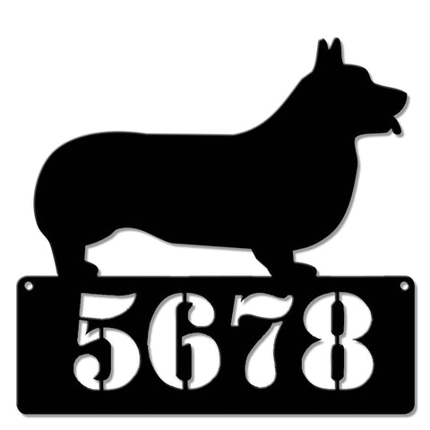 Corgi Pembroke Address  Sign   Personalized Metal Sign