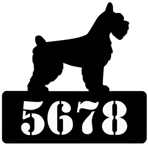 Schnauzer Address Sign  15 x 15 Custom Shape - Personalized Metal Sign