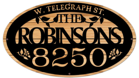 Family Name House Number Bottom  - Personalized Metal Sign