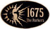 Sun Moon  Name Number - Personalized Metal Sign