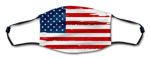 American Flag Distressed Mask Metal Sign