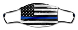 American Flag Blue Line Distressed Mask Metal Sign