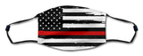 American Flag Red Line Distressed Mask Metal Sign