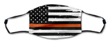 American Flag Orange Line Distressed Mask Metal Sign
