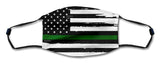 American Flag Green Line Distressed Mask Metal Sign