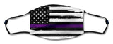 American Flag Purple Line Distressed Mask Metal Sign