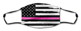 American Flag Pink Line Distressed Mask Metal Sign