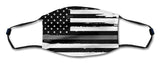 American Flag Grey Line Distressed Mask Metal Sign