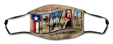 Texas Greetings Mask Metal Sign