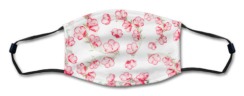 Pink Blossoms Mask Metal Sign