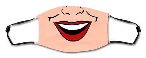 Smiling Woman Mask Metal Sign