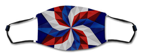 RWB Starburst Mask Metal Sign