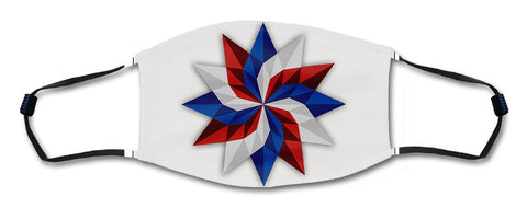 RWB Starburst White Bkgd Mask Metal Sign