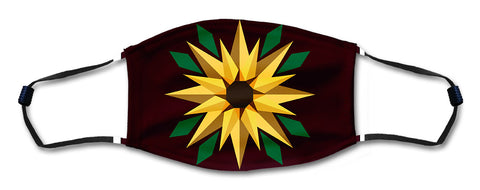 Sunflower Burgundy Mask Metal Sign